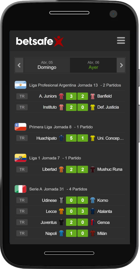 Partidos de días anteriores